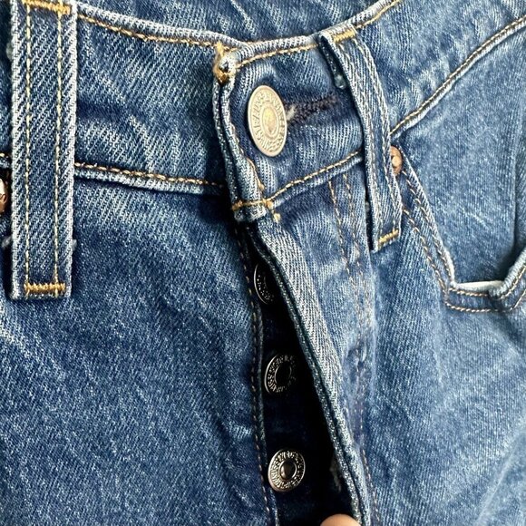 NWT Levi's 501 Original Cropped Raw Hem High Rise Straight Leg Jeans - Size 24 - Picture 6 of 10